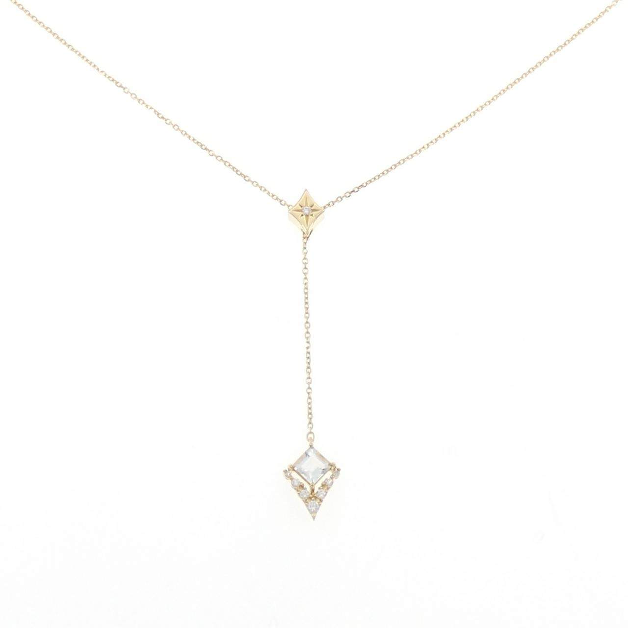 スタージュエリー アクアマリン ダイヤモンド K18ネックレス