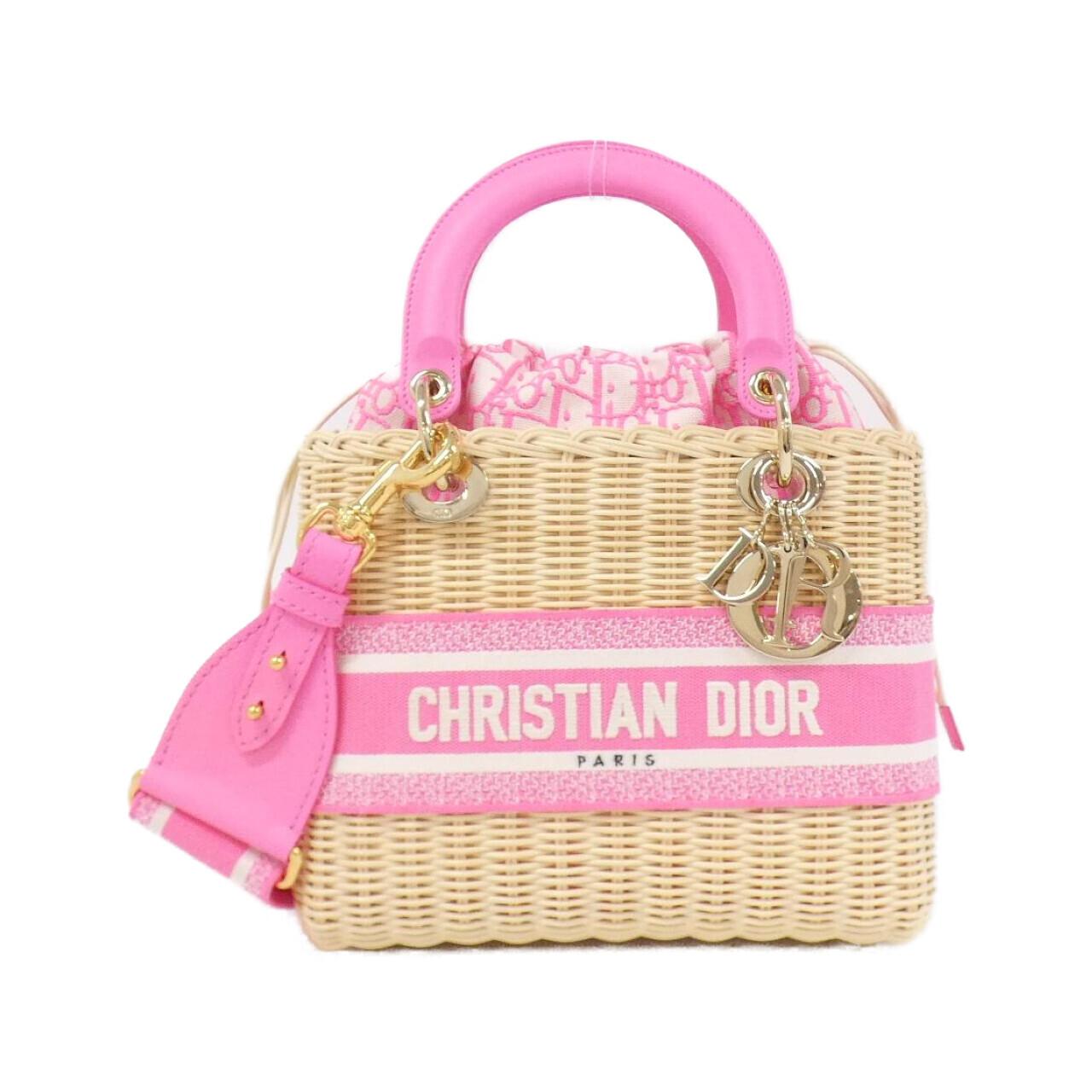 クリスチャンディオール DIOR OBLIQUE ナチュラルウィッカー キャンバス バッグ