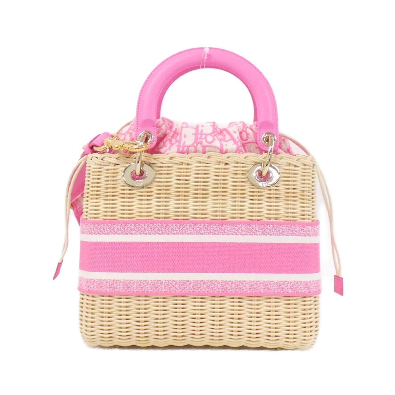 クリスチャンディオール DIOR OBLIQUE ナチュラルウィッカー キャンバス バッグ