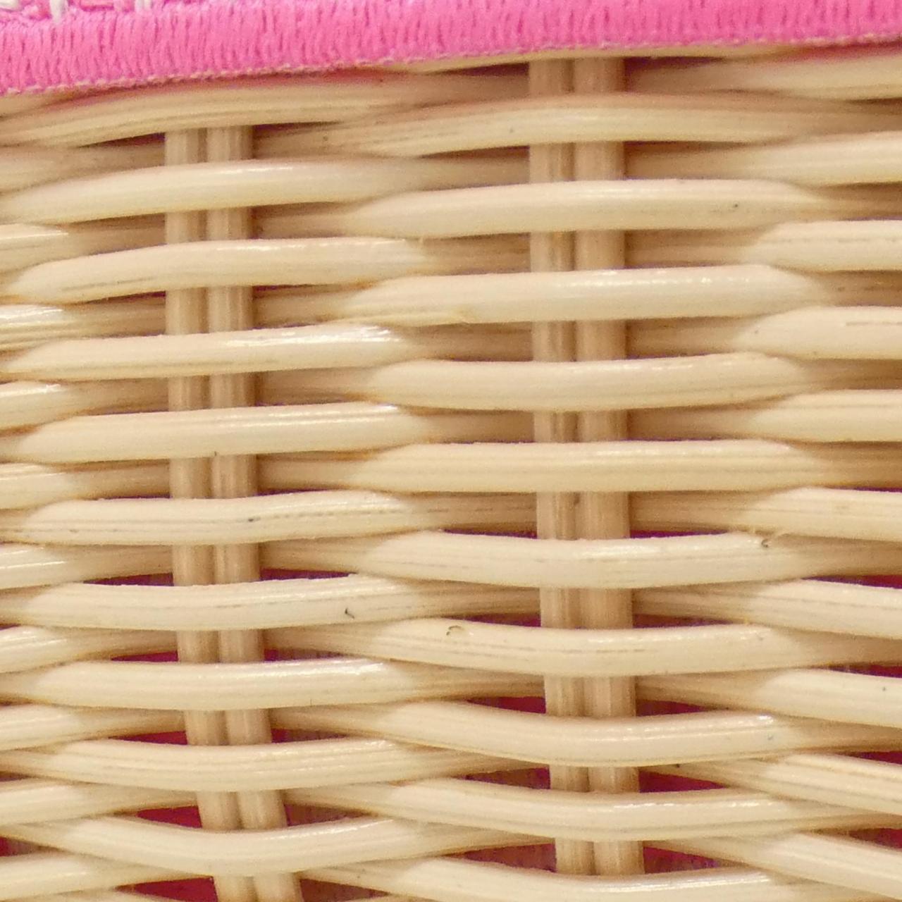 クリスチャンディオール DIOR OBLIQUE ナチュラルウィッカー キャンバス バッグ