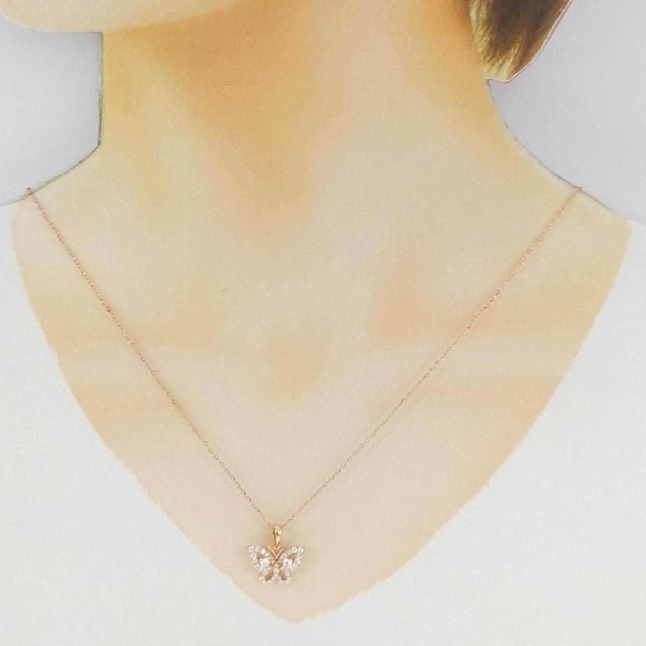 750PGバタフライダイヤモンドネックレス