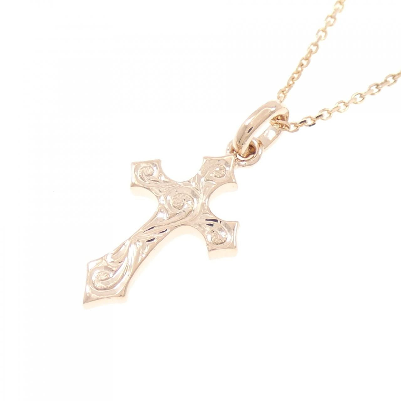 14K ピンク ゴールド クロス ネックレス