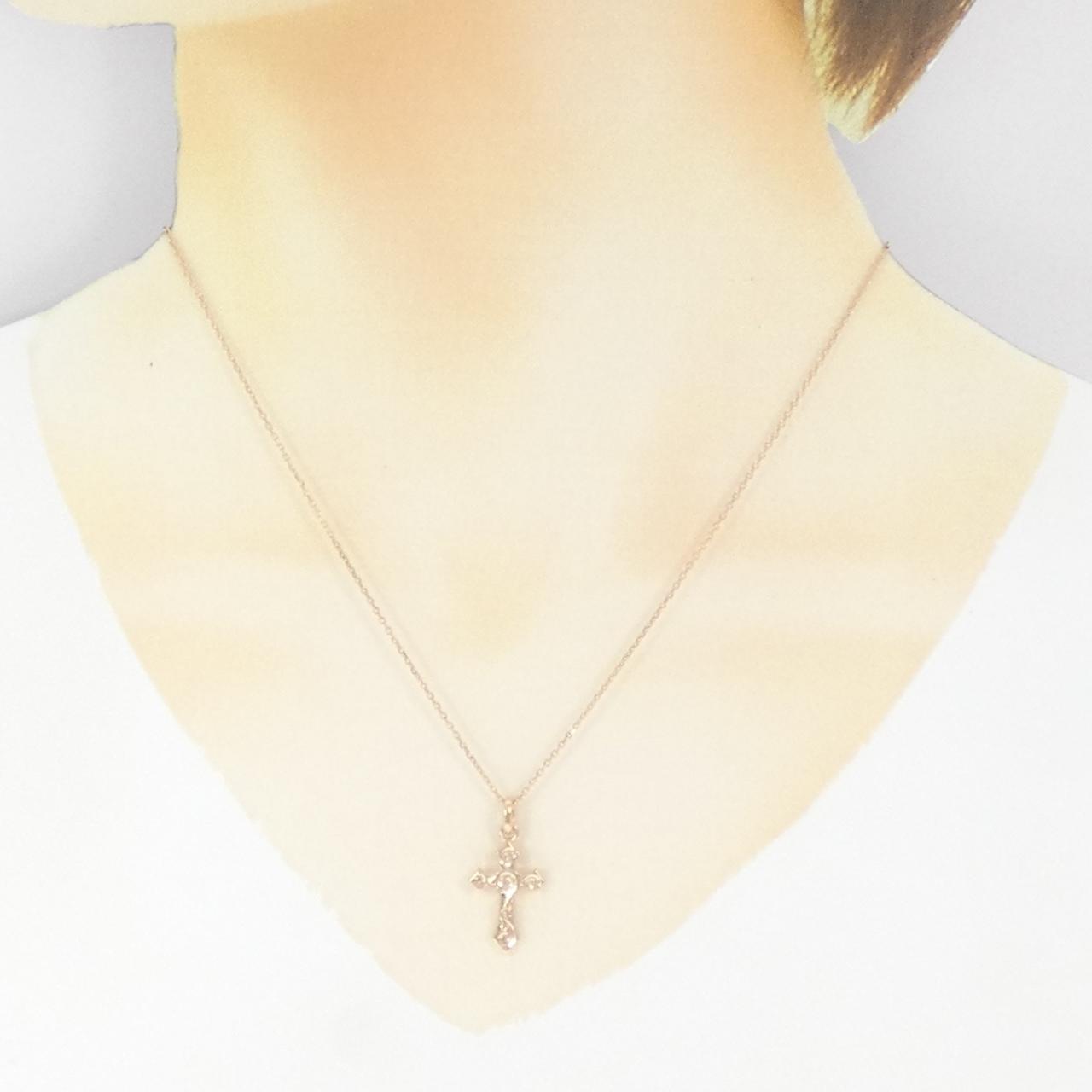 14K ピンク ゴールド クロス ネックレス