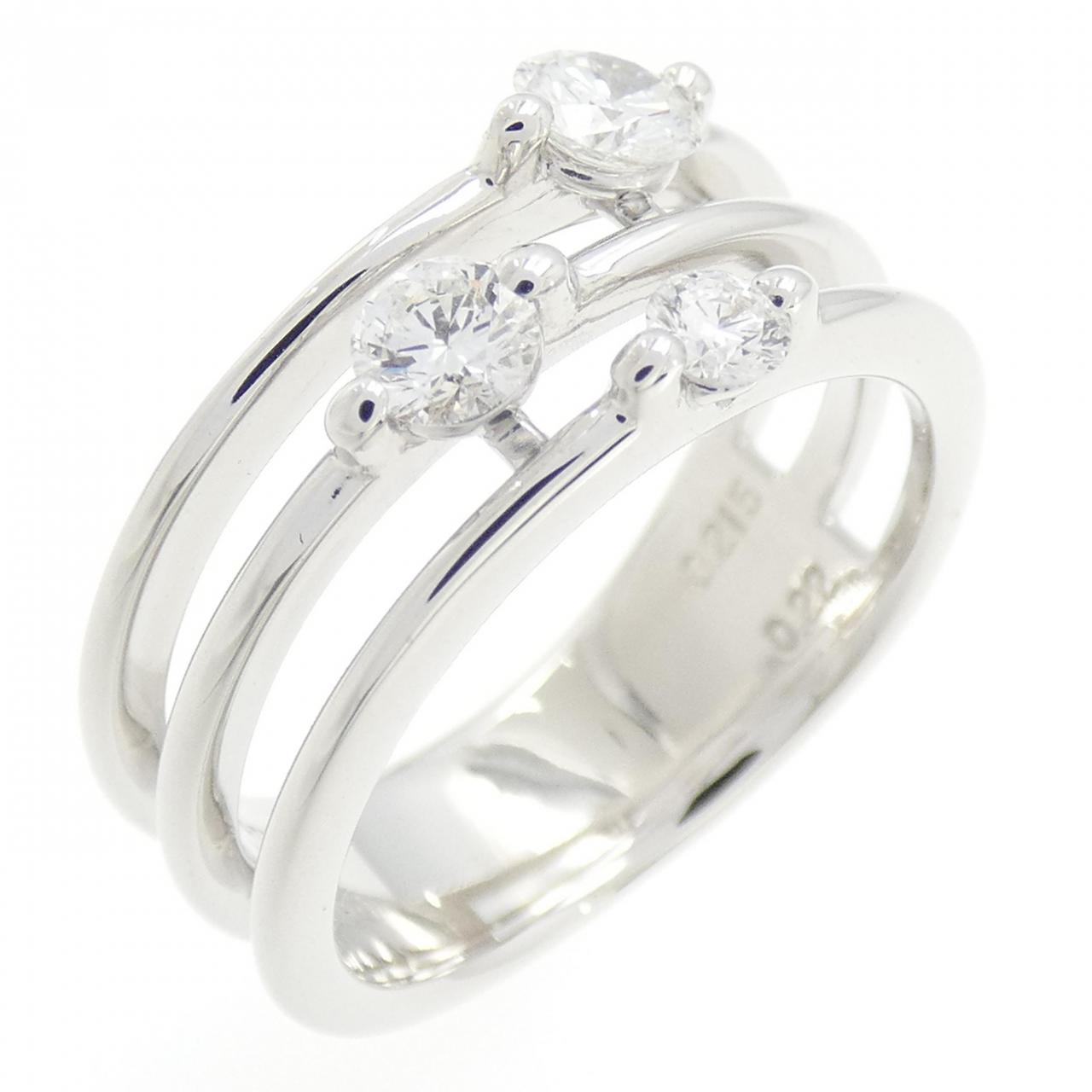 トリロジー K18 ホワイト ゴールド ダイヤモンド リング