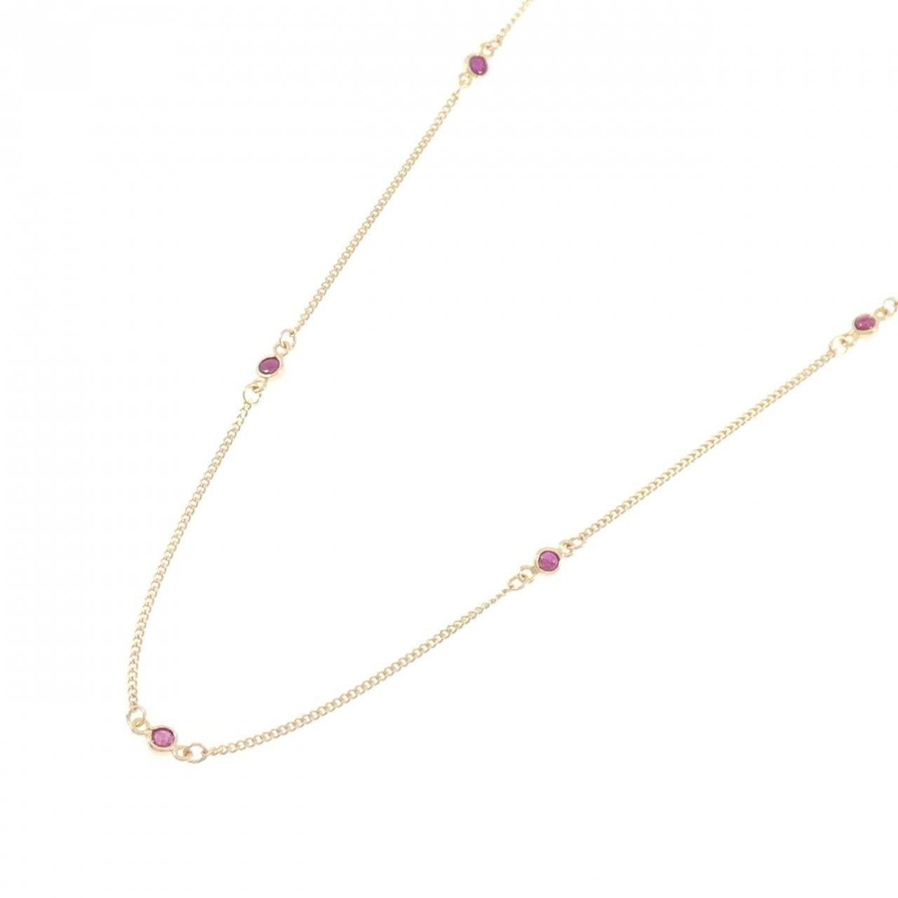 Au750 ルビー ネックレス