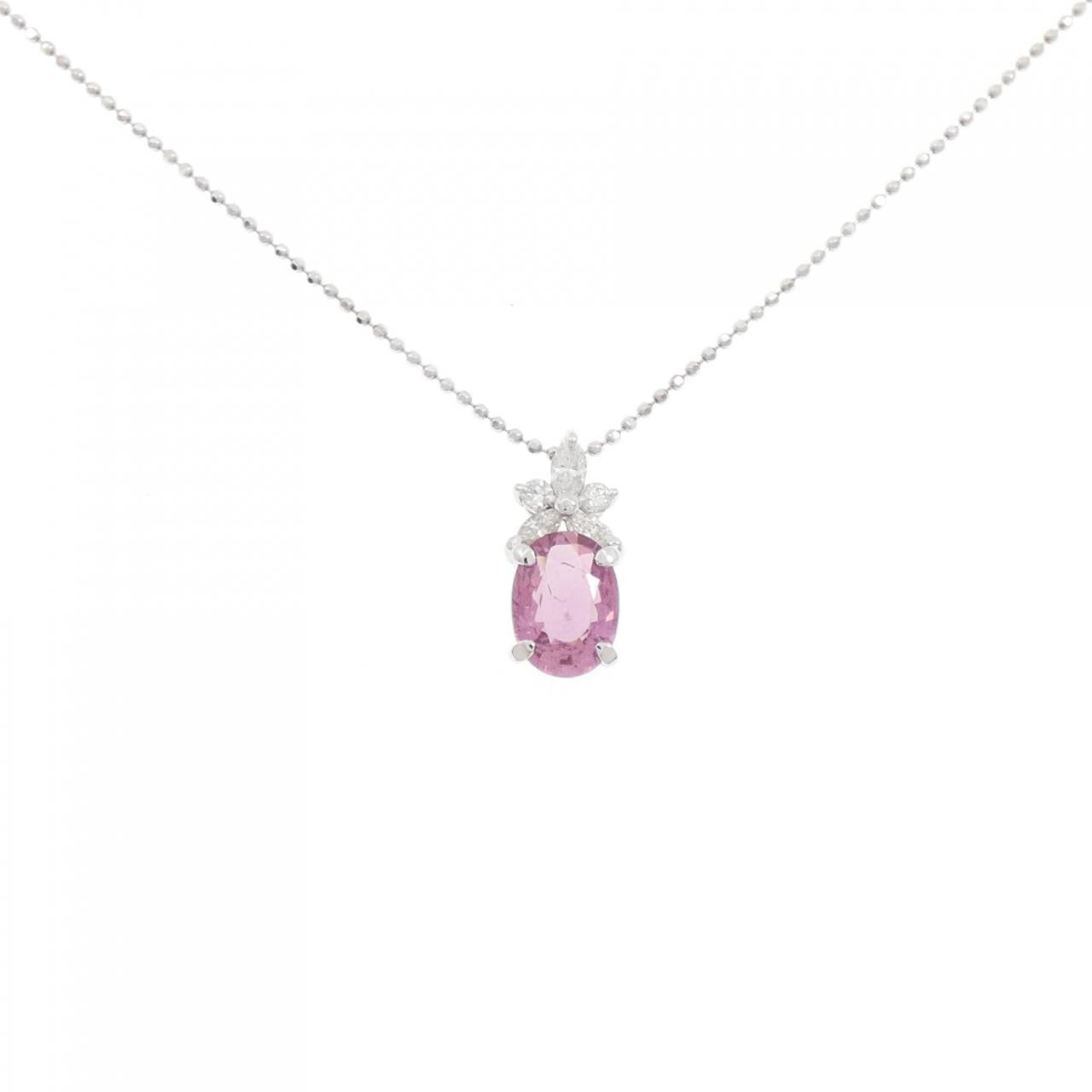 Pt900 Pt850 サファイア ダイヤモンド ネックレス