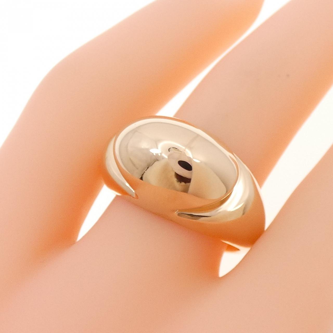 ブルガリ カボション Au750 ピンク ゴールド リング サイズ 11.5