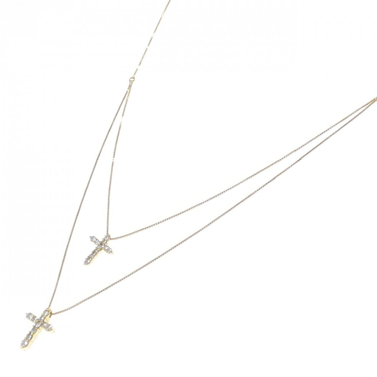 Au750 クロス ダイヤモンド ネックレス