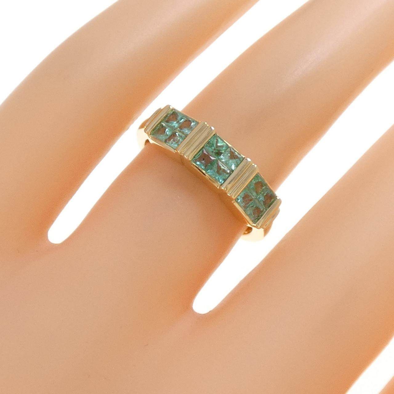 ジーエスティービー Au750 エメラルド リング