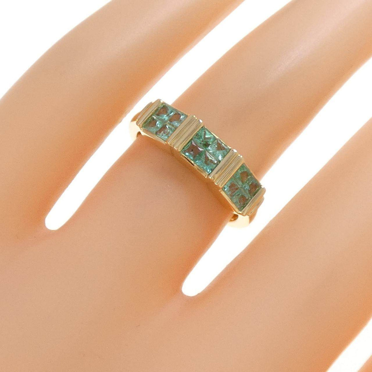 ジーエスティービー Au750 エメラルド リング