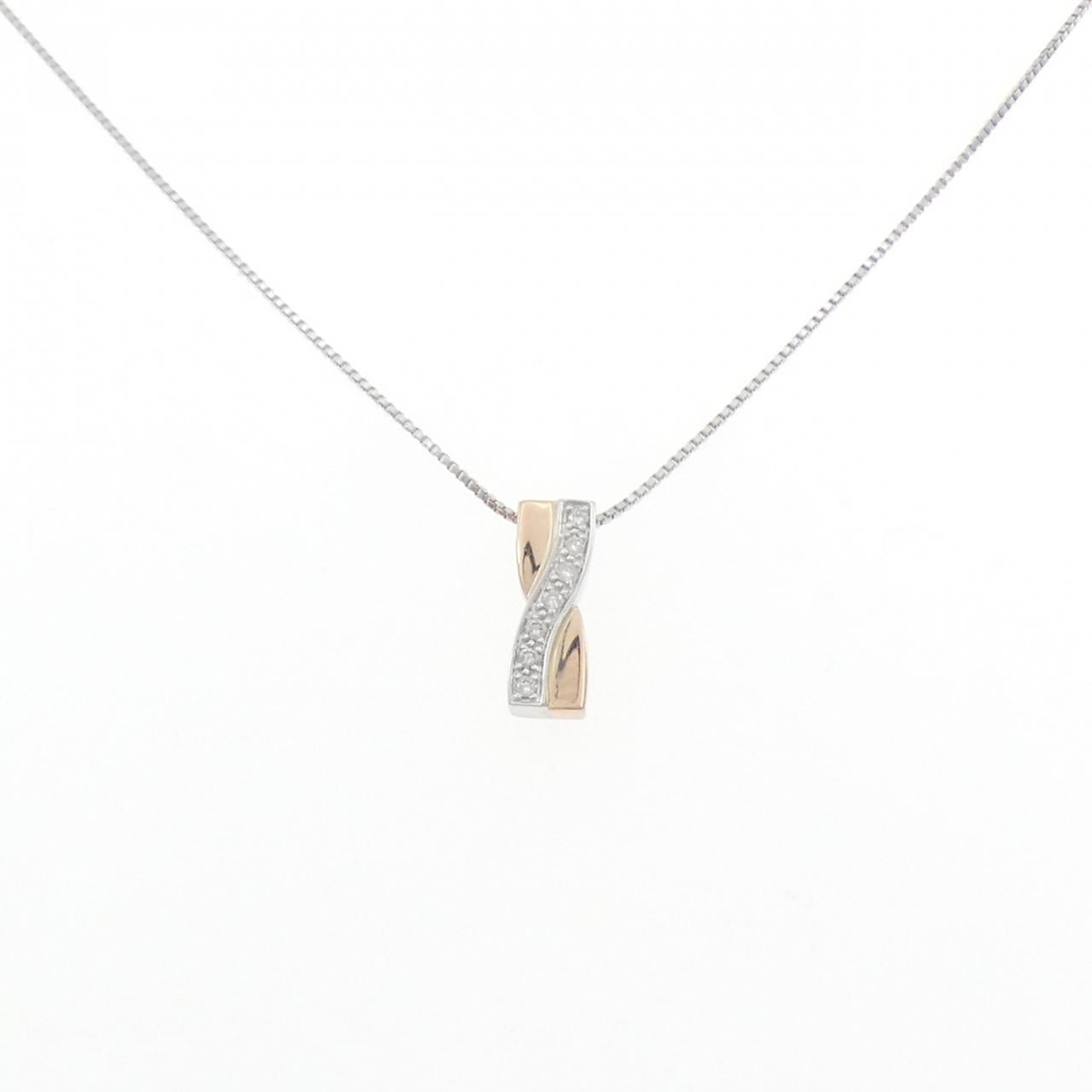 Au750ホワイトゴールド Au750ピンクゴールド ダイヤモンドネックレス