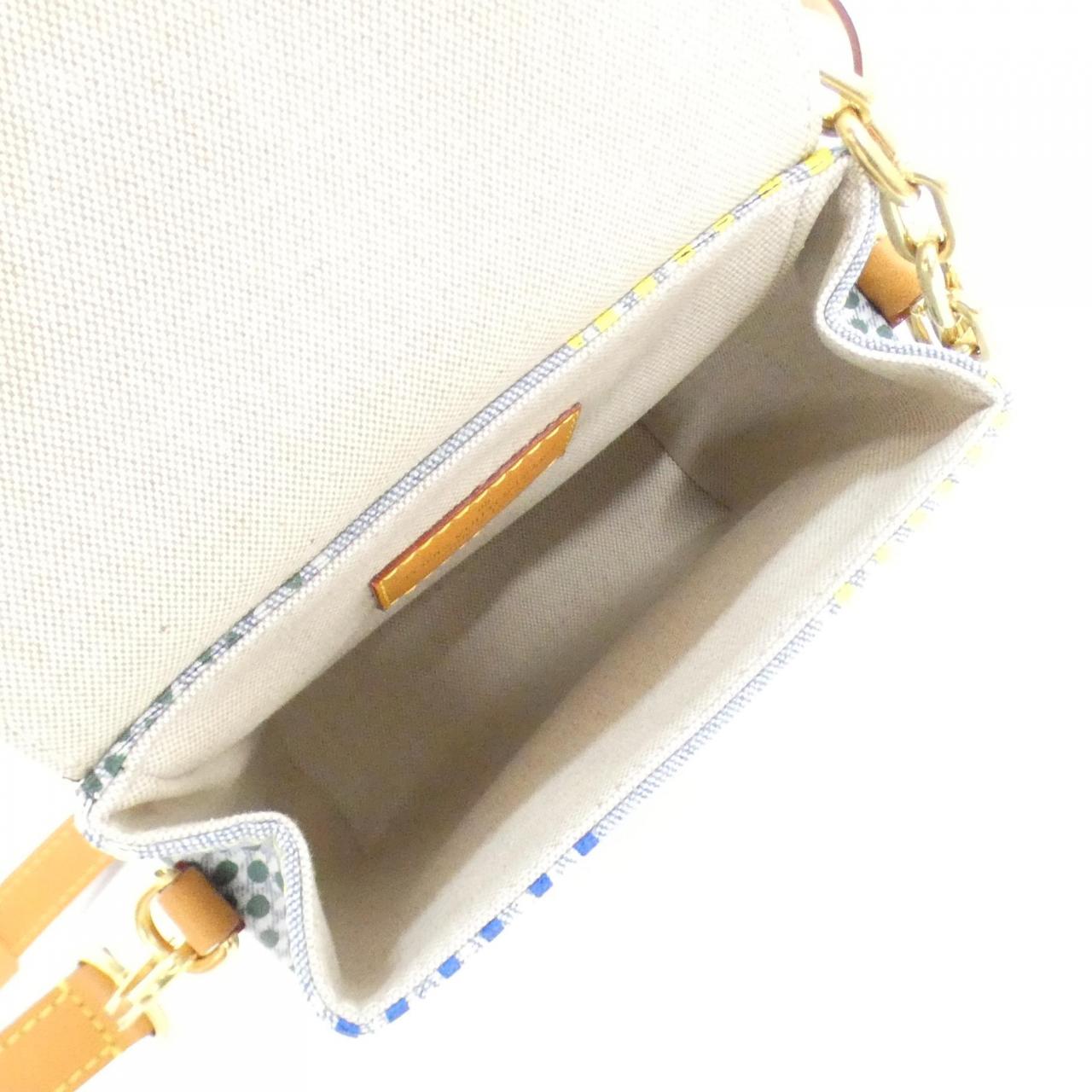 ルイヴィトン LV バースト ダミエ デニム ショルダー バッグ