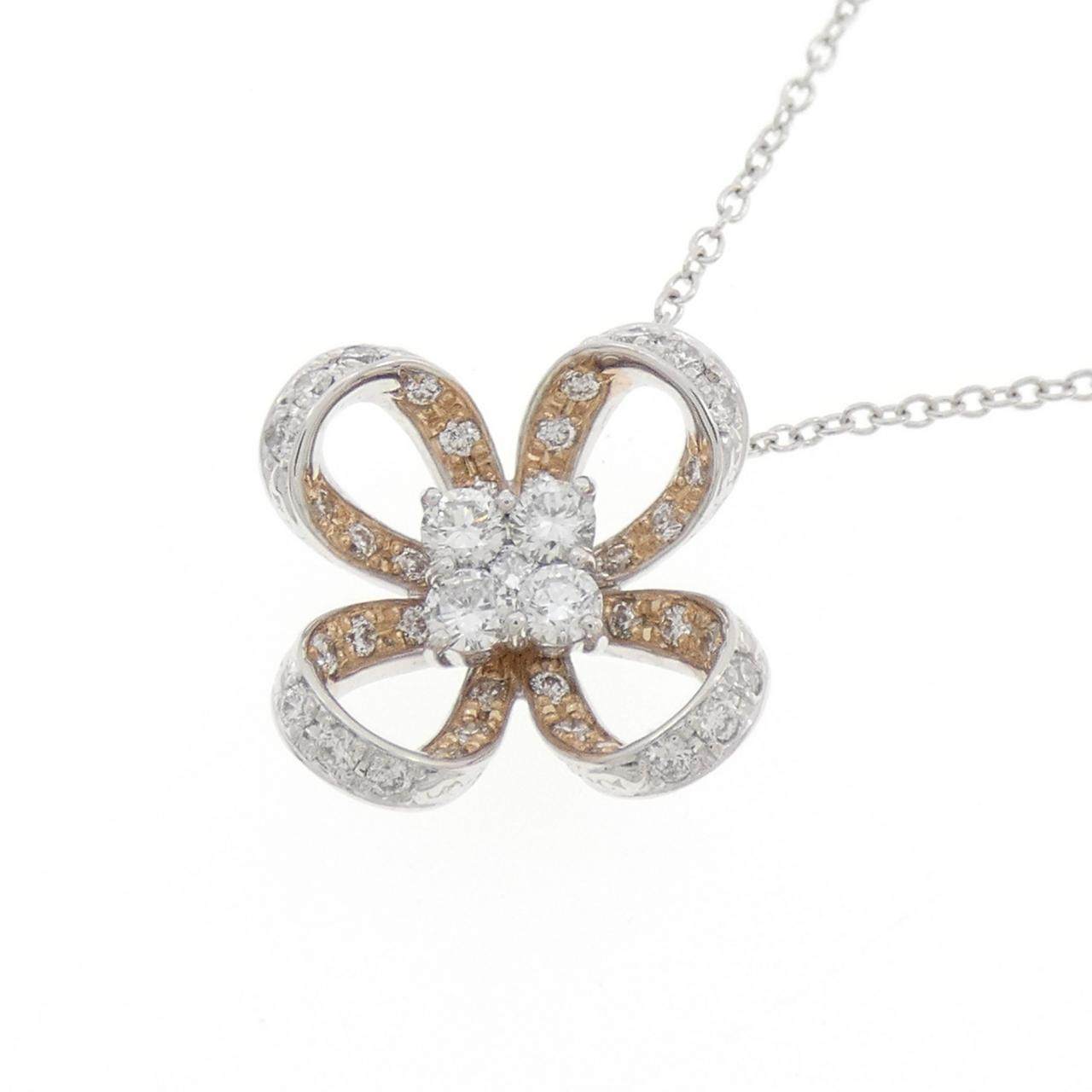 Au750 フラワー ダイヤモンド ネックレス