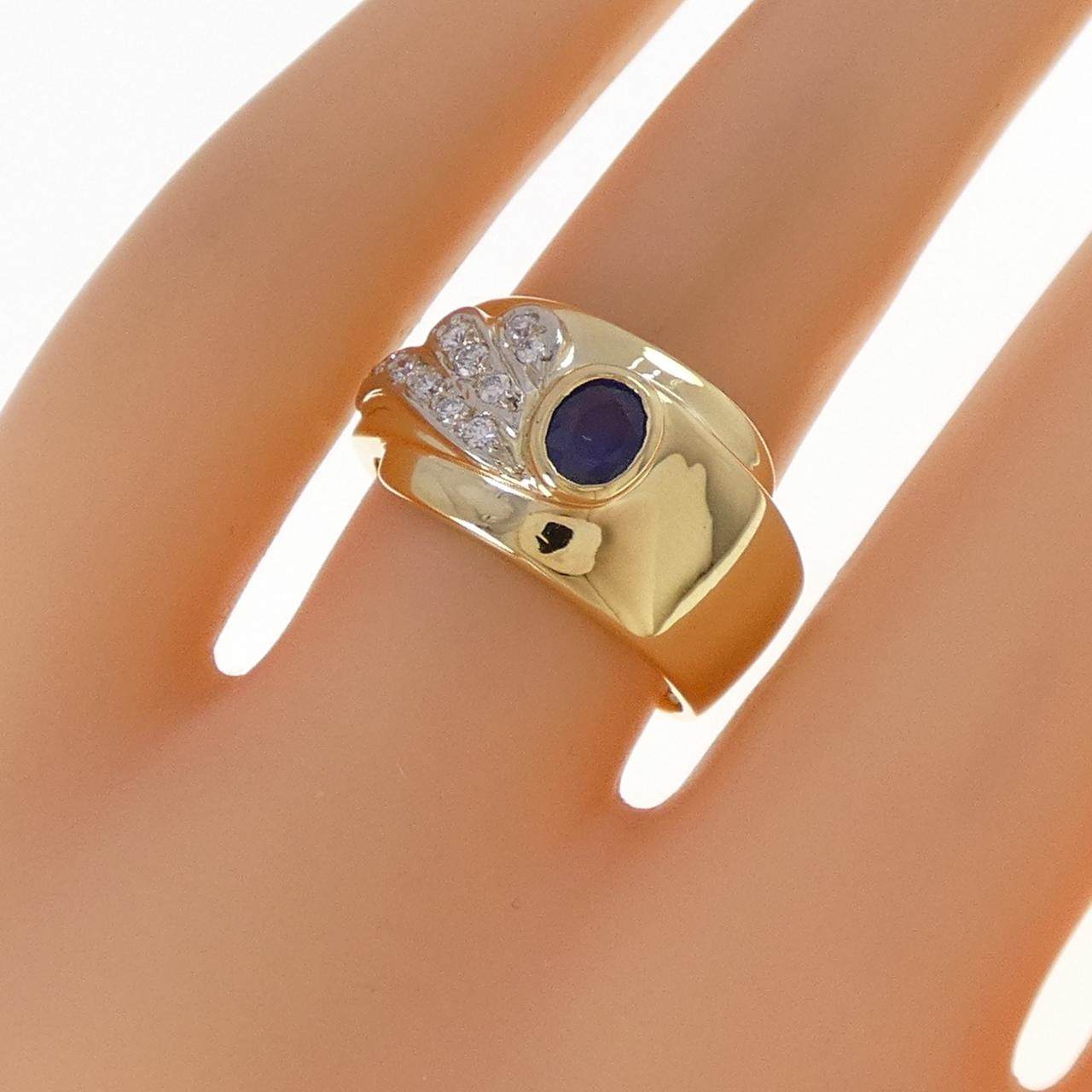 メレリオディメレー 750YG サファイア ダイヤモンド リング