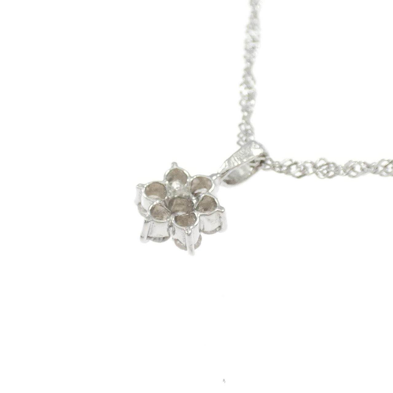 プラチナ900/850 フラワー ダイヤモンド ネックレス