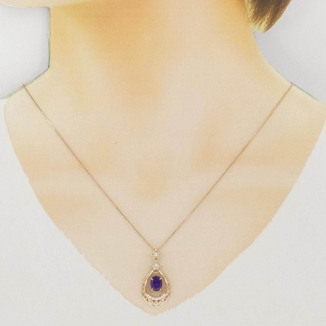 アメシスト ダイヤモンド ネックレス Au750