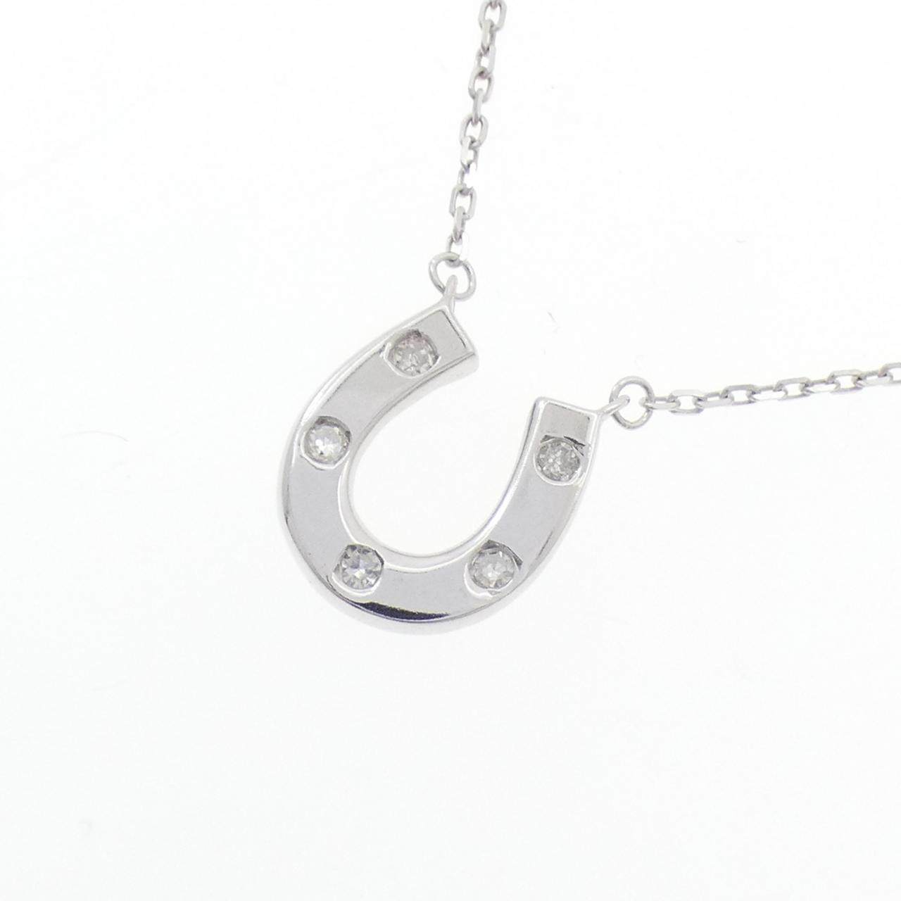 ホースシュー K14WG ダイヤモンドネックレス