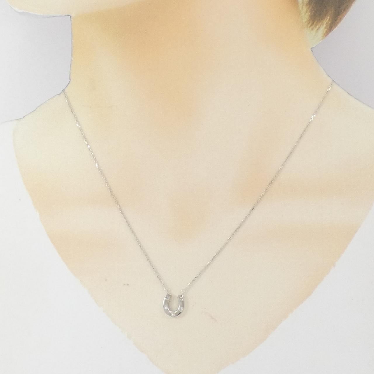 ホースシュー K14WG ダイヤモンドネックレス