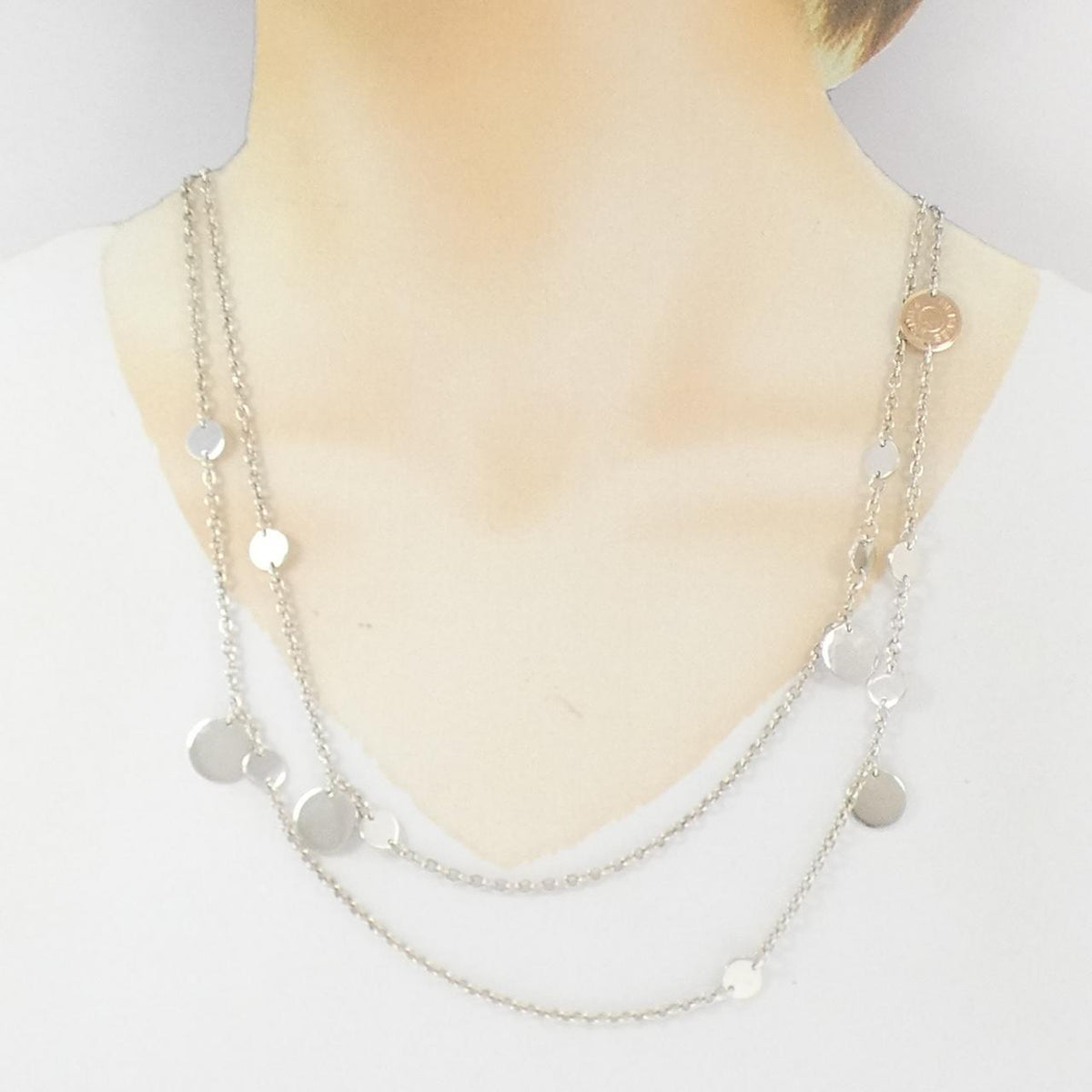 エルメス エクスリブリス 925シルバー 750ピンクゴールド ネックレス