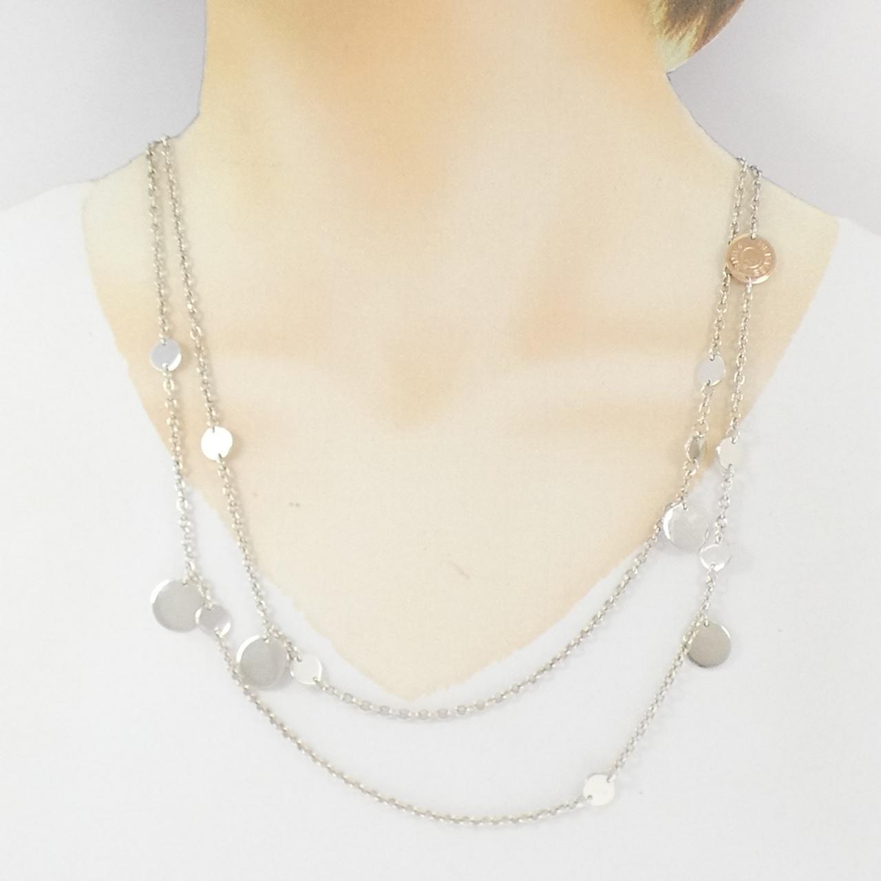 エルメス エクスリブリス 925シルバー 750ピンクゴールド ネックレス 136cm