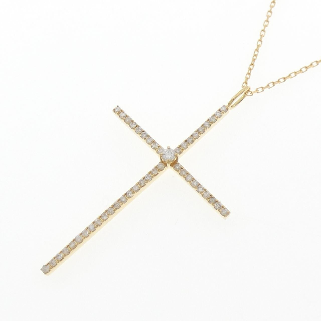 Au750 クロス ダイヤモンド ネックレス