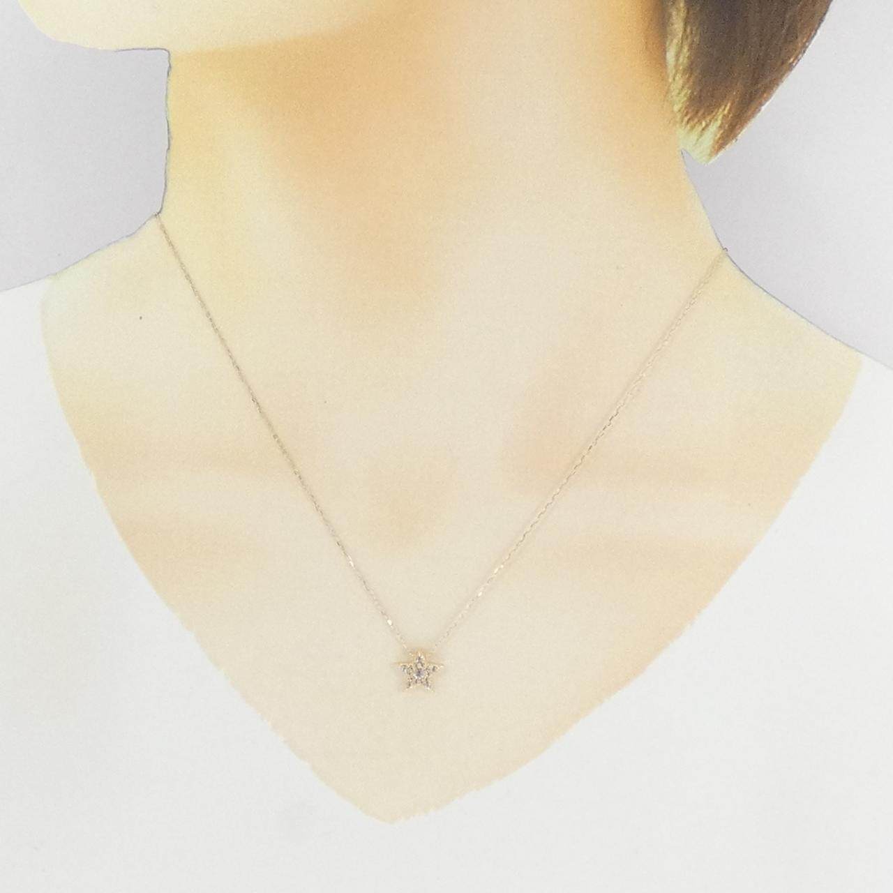 スタージュエリー K10イエローゴールド ホワイトトパーズ ネックレス