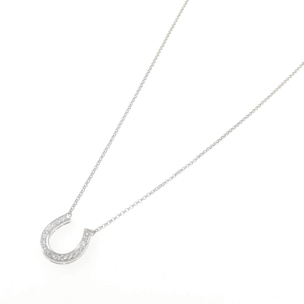 ホースシュー K18WG ダイヤモンド ネックレス