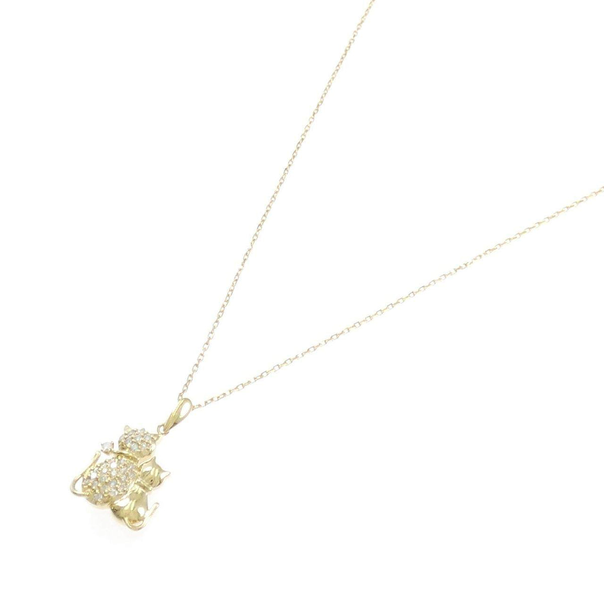 K18YG キャット ダイヤモンド ネックレス