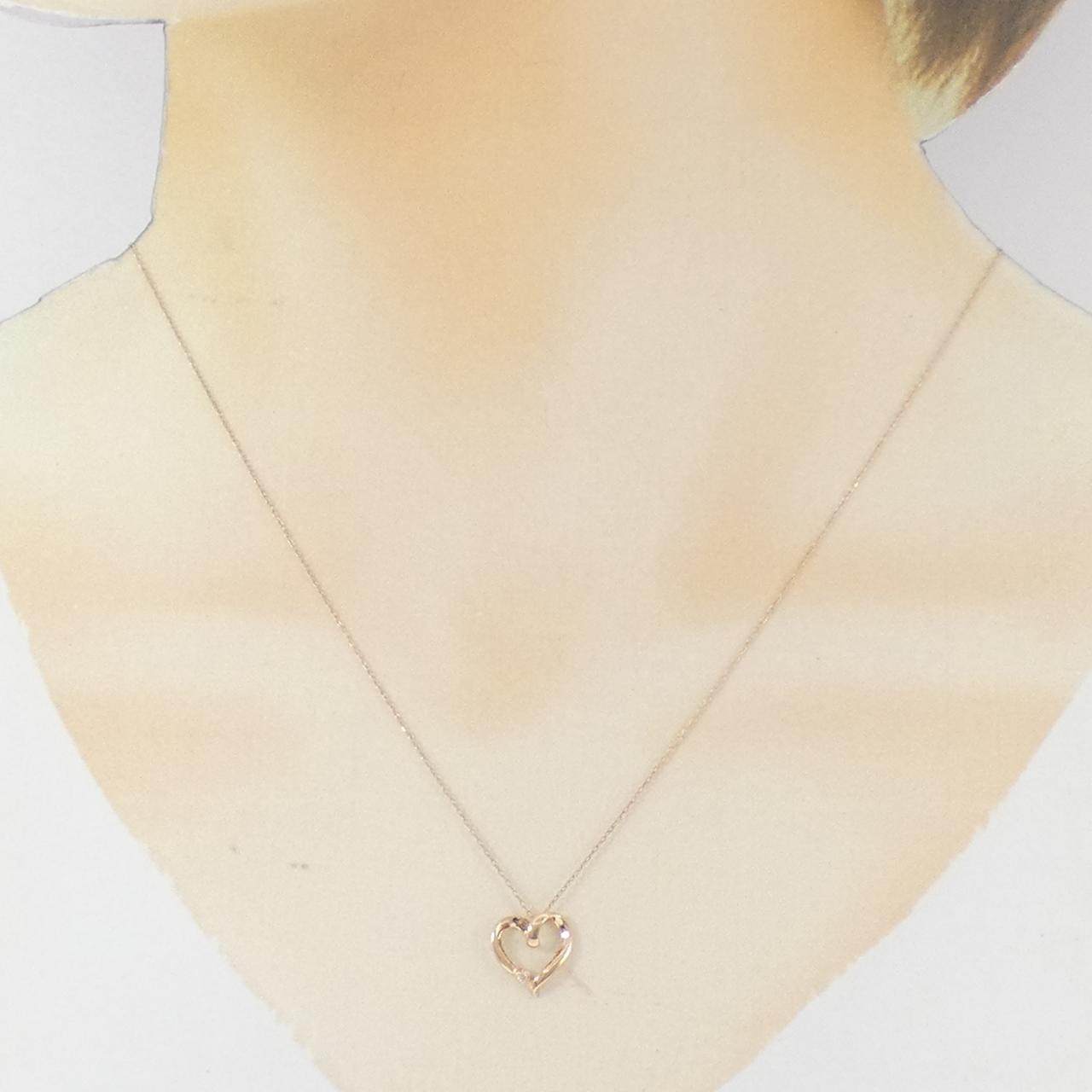 K10ピンクゴールドダイヤモンドネックレス