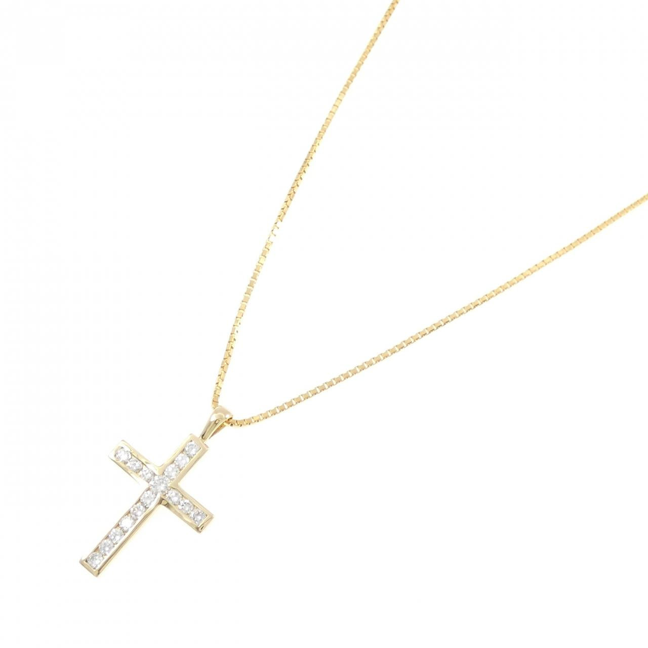 Au750 クロス ダイヤモンド ネックレス
