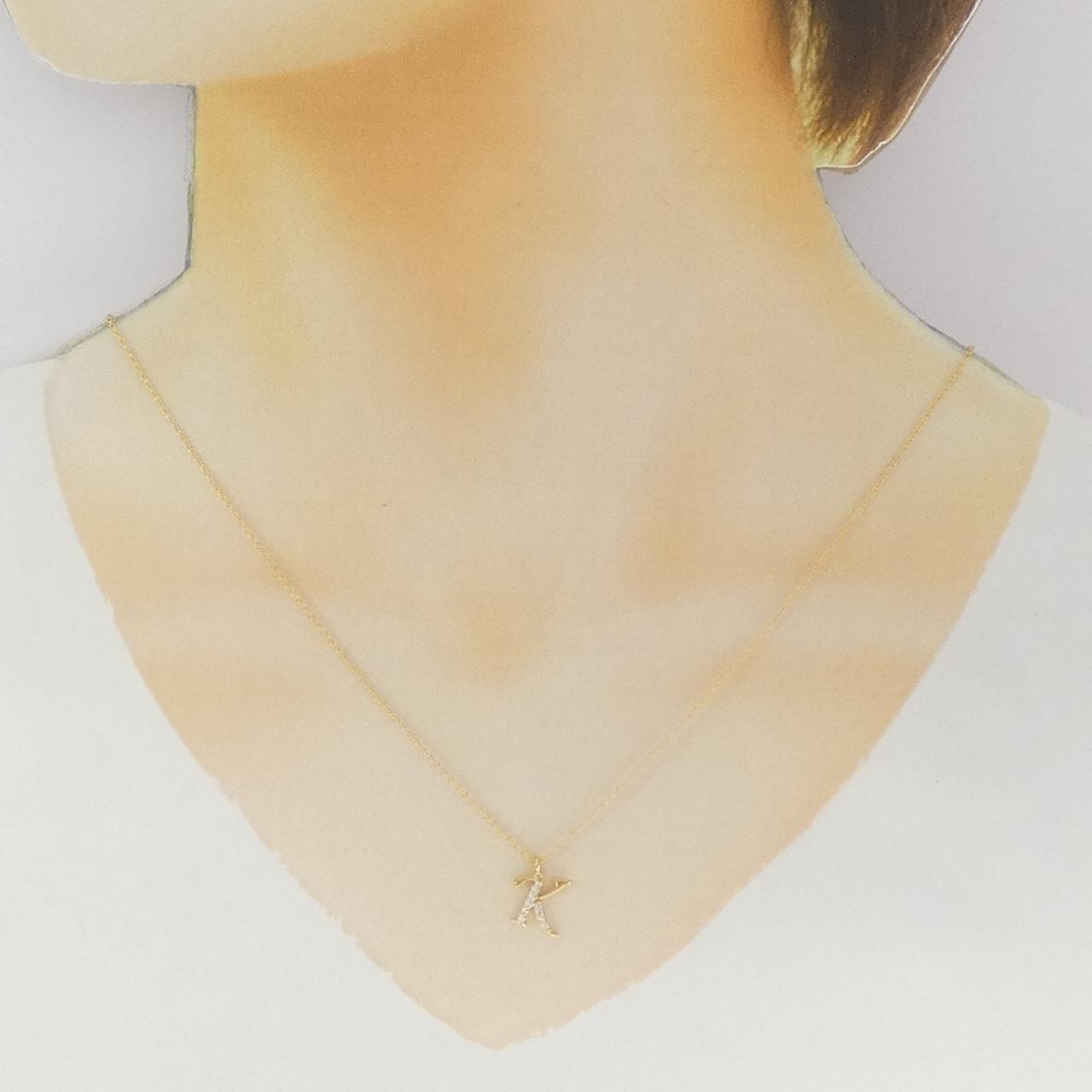 Au750 ダイヤモンド イニシャルK ネックレス