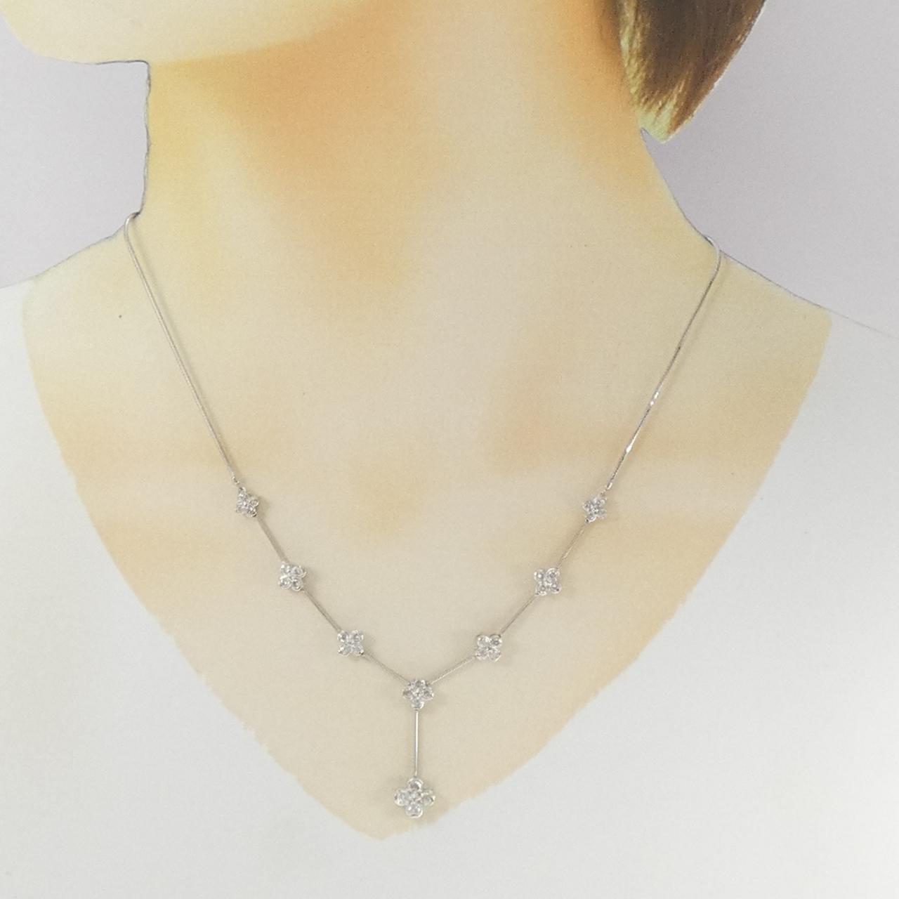 PT850フラワーダイヤモンドネックレス