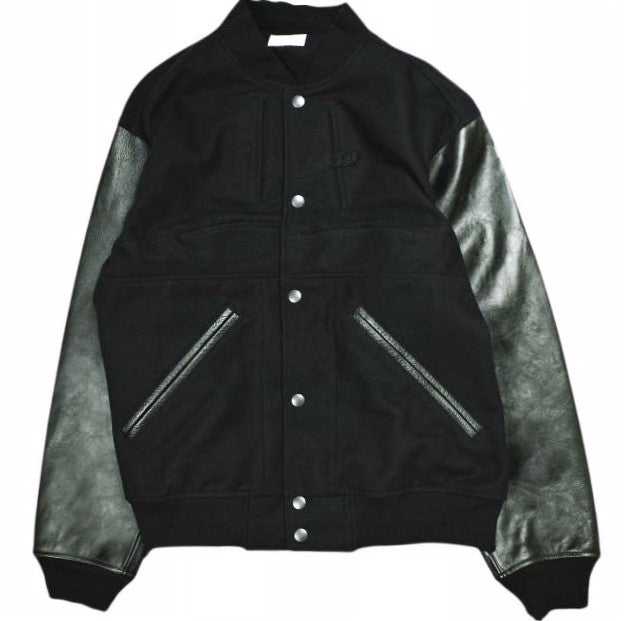 CHANGES REMAKE VARSITY JACKET ウール カウレザー スタジャン