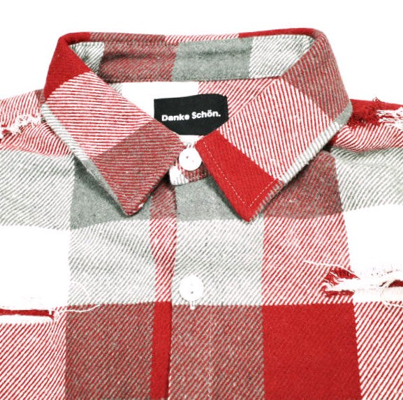 ダンケシェーン FLANNEL DAMAGE SHIRTS BLOCK 混紡 長袖シャツ