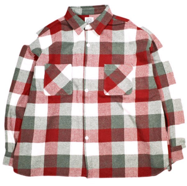 ビーオムニボー BLOCK CHECK SHIRTS フランネルシャツ