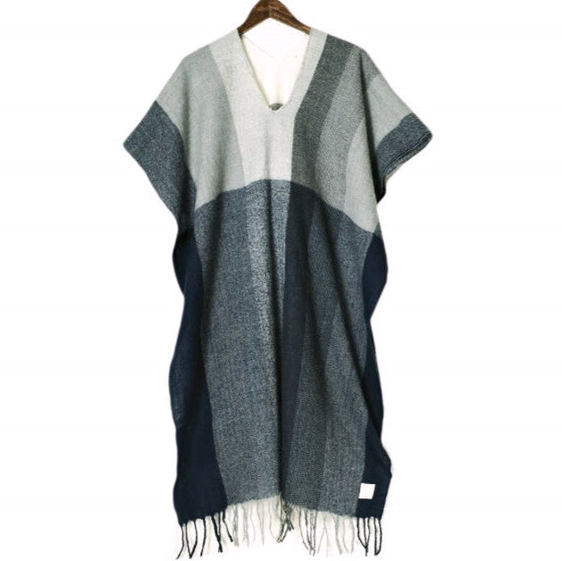 サンシー WOOL CHECK ロングストールポンチョ