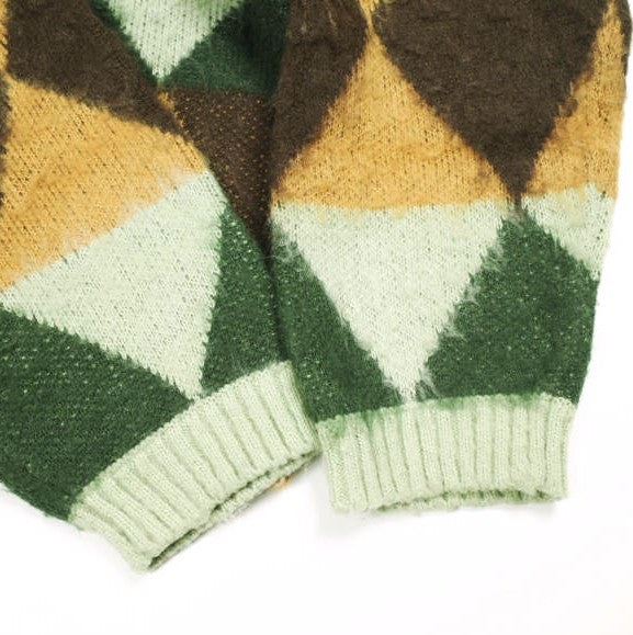 ビーミングバイビームス ambiance Shaggy Diamond Pattern Cardigan アクリル カーディガン