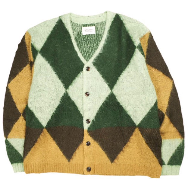 ビーミングバイビームス ambiance Shaggy Diamond Pattern Cardigan アクリル カーディガン