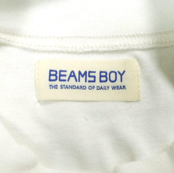 ビームスボーイ リブビッグモックネックショートスリーブTシャツ コットン トップス
