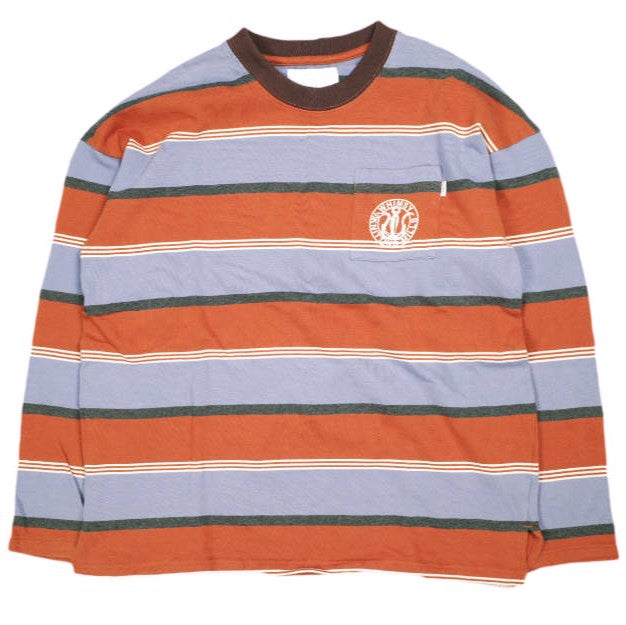 ウィムジー SNAP SLEEVE BORDER TOP コットン 長袖Tシャツ
