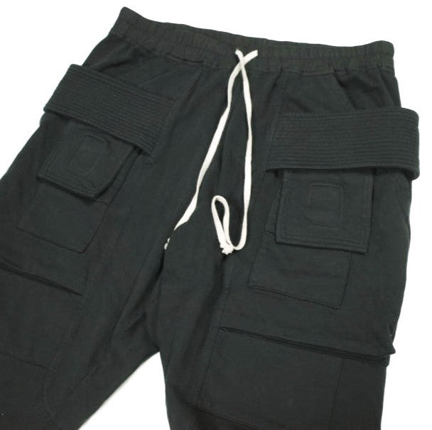 リックオウエンスダークシャドウ CREATCH CARGO CROPPED DRAWSTRING PANTS オーガニックコットン パンツ