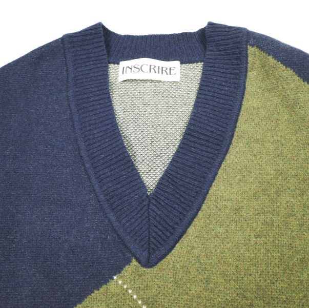 アンスクリア Argyle vest ウールベスト