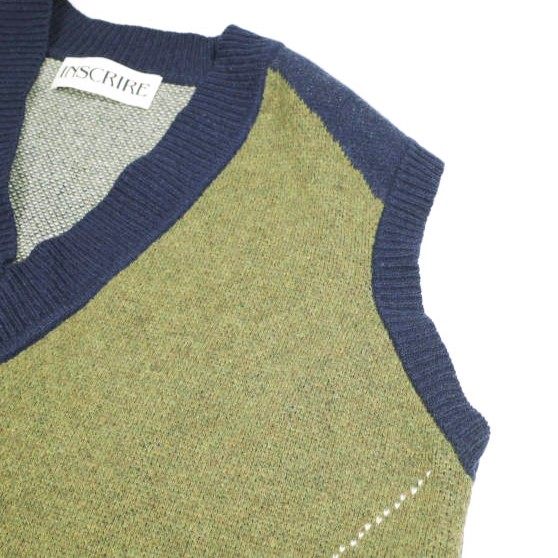 アンスクリア Argyle vest ウールベスト