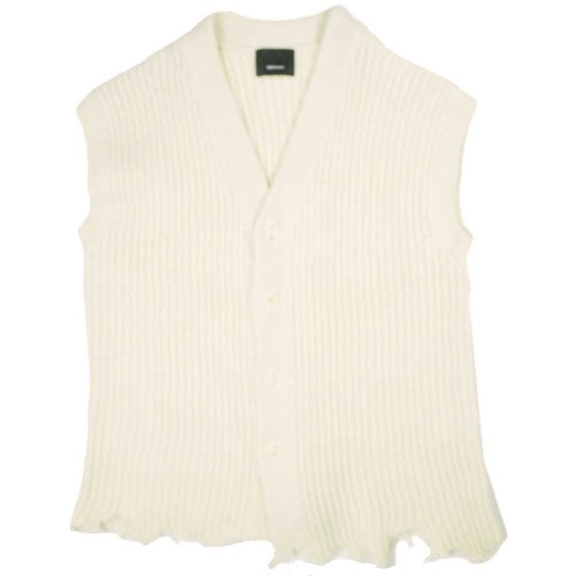 ゼロエイトサーカス WOOL BROKEN KNIT CARDIGAN VEST ウールベスト