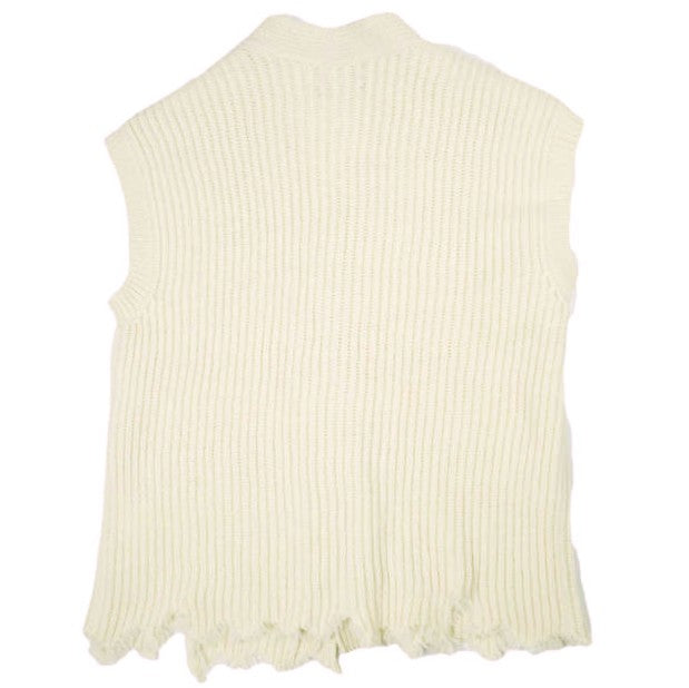 ゼロエイトサーカス WOOL BROKEN KNIT CARDIGAN VEST ウールベスト