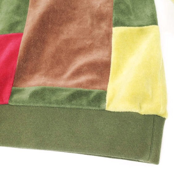 シュプリーム Patchwork Velour ロングスリーブポロ
