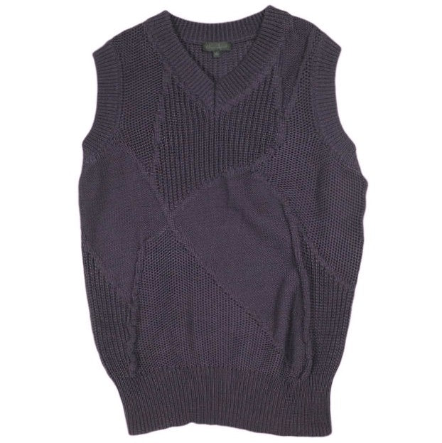 オマールアフリディ PANELLED VEST コットンニットベスト