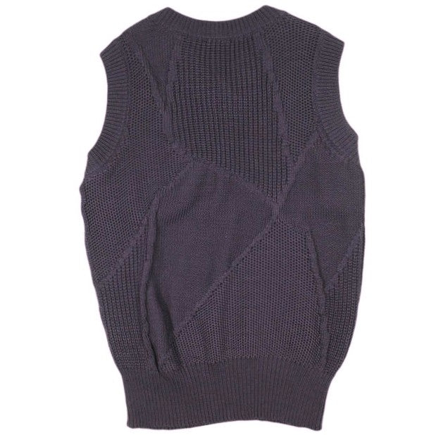オマールアフリディ PANELLED VEST コットンニットベスト