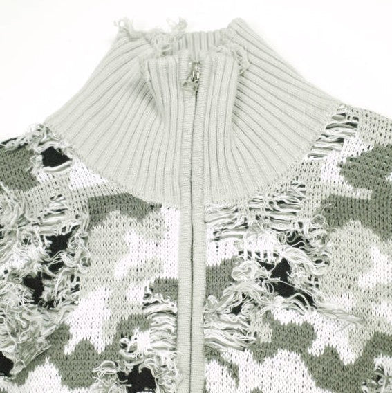 ダンケシェーン CAMO KNIT DRIVERS コットンニットジャケット