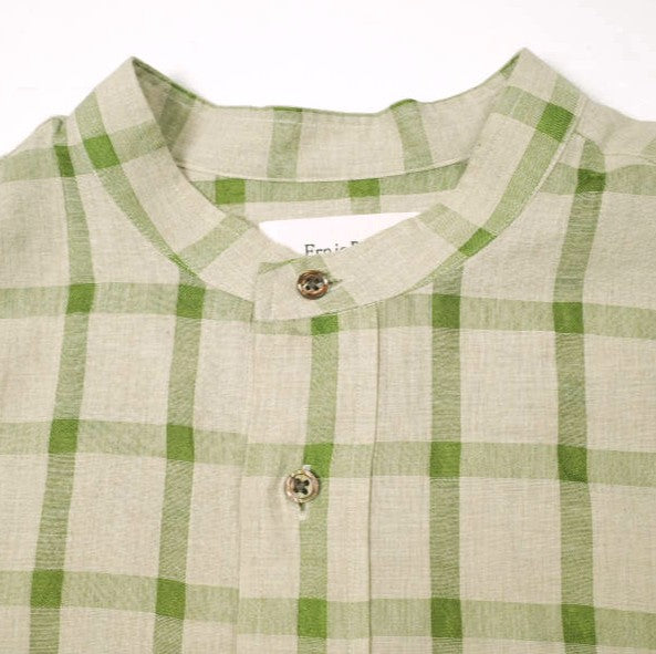アーニーパロ BAND COLLOR P/O SHIRT コットンキュプラシャツ